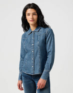 Exag Yoke Shirt in Faded Blue