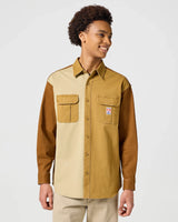 The Wrangler Mens Casey Colourblock Shirt in Monks Robe