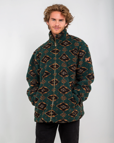 Sherpa Fleece Jacket in Scarab