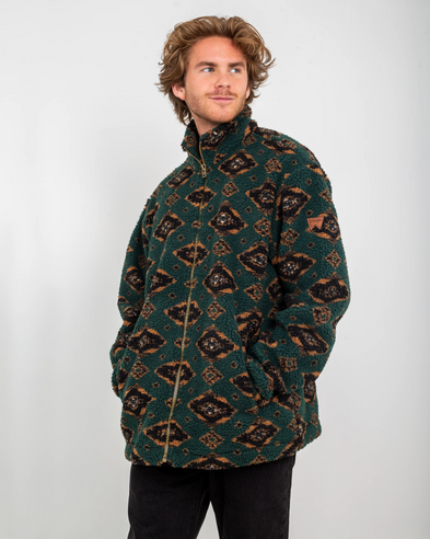 Sherpa Fleece Jacket in Scarab