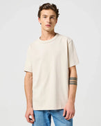 The Wrangler Mens Short Sleeve Solid Tee in Vintage White