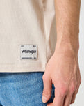 The Wrangler Mens Short Sleeve Solid Tee in Vintage White