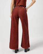 The Wrangler Womens Wide Trousers in Madder Nrown