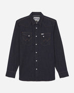 The Wrangler Mens Blue Bell 2 Pocket Shirt in Rinse