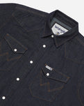 The Wrangler Mens Blue Bell 2 Pocket Shirt in Rinse