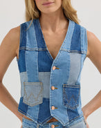 Patchwork Waistcoat in Patchwork Blue