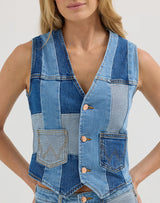 Patchwork Waistcoat in Patchwork Blue