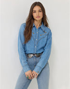 Moxie Western Shirt in Blue