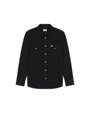 The Wrangler Mens Western Shirt in Rinse Black