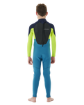 The Rip Curl Boys Omega 4/3mm Back Zip Wetsuit (2022) in Navy