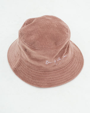 Cord Bucket Hat in Hazy Pink