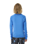 The Rip Curl Boys Brand Wave UPF Rash Vest in Blue Gum