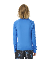 The Rip Curl Boys Brand Wave UPF Rash Vest in Blue Gum