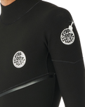 The Rip Curl Mens E-Bomb 3/2mm Back Zip Wetsuit in Black