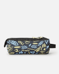 The Rip Curl 2 Compartment Pencil Case in Black & Yellow