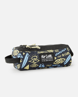 The Rip Curl 2 Compartment Pencil Case in Black & Yellow