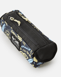 The Rip Curl 2 Compartment Pencil Case in Black & Yellow