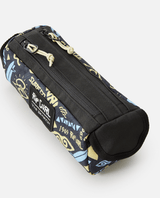 The Rip Curl 2 Compartment Pencil Case in Black & Yellow