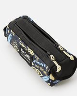 The Rip Curl 2 Compartment Pencil Case in Black & Yellow