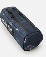 The Rip Curl 2 Compartment Pencil Case in Blue & Orange