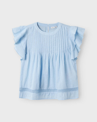 The Name It Girls Girls Faride Top in Chambray Blue