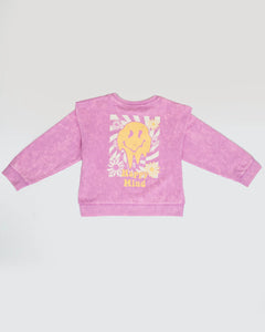 Girls Flashed Sweatshirt in Pastel Lavender