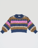 Girls Nunna Short Knit Jumper in Wild Wind Blue