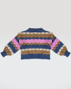 Girls Nunna Short Knit Jumper in Wild Wind Blue