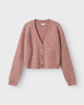 Girls Holly Boxy Short Knit Cardigan in Deauville Mauve