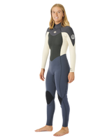 The Rip Curl Womens Omega 3/2mm Back Zip Wetsuit in Charcoal Grey