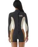 The Rip Curl Womens Dawn Patrol Back Zip 2mm Spring Wetsuit in Light Brown