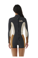 The Rip Curl Womens Dawn Patrol Back Zip 2mm Spring Wetsuit in Light Brown