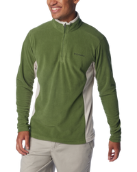 The Columbia Mens Klamath Range II Half Zip Fleece Sweatshirt in Canteen & Dark Stone