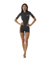 The Rip Curl Womens Dawn Patrol Back Zip 2mm Shorty Wetsuit in Light Brown