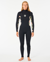 The Rip Curl Womens Dawn Patrol Performance 5/3mm Chest Zip Wetsuit in Black & Black