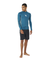 The Rip Curl Waves UPF Performance Rash Vest in Deep Ocean