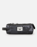 The Rip Curl 2 Compartment Pencil Case in Black & Grey