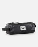 The Rip Curl 2 Compartment Pencil Case in Black & Grey