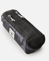 The Rip Curl 2 Compartment Pencil Case in Black & Grey