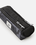 The Rip Curl 2 Compartment Pencil Case in Black & Grey