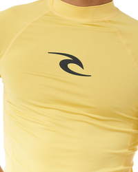 The Rip Curl Waves UPF Performance Rash Vest in Yellow