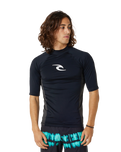 The Rip Curl Waves UPF Performance Rash Vest in Black