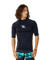 The Rip Curl Waves UPF Performance Rash Vest in Black