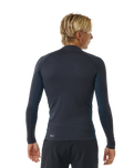 The Rip Curl Dawn Patrol UPF Performance Long Sleeve Rash Vest in Navy Marle