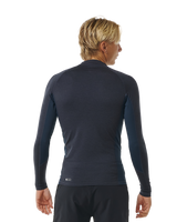 The Rip Curl Dawn Patrol UPF Performance Long Sleeve Rash Vest in Navy Marle