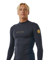 The Rip Curl Dawn Patrol UPF Performance Long Sleeve Rash Vest in Navy Marle