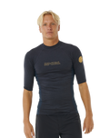 The Rip Curl Dawn Patrol UPF Performance Rash Vest in Navy Marle