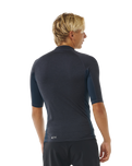 The Rip Curl Dawn Patrol UPF Performance Rash Vest in Navy Marle