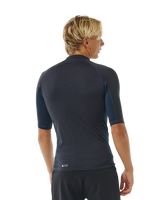 The Rip Curl Dawn Patrol UPF Performance Rash Vest in Navy Marle