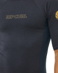 The Rip Curl Dawn Patrol UPF Performance Rash Vest in Navy Marle